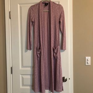 NWOT Bobeau XS lilac calf-length cardigan.